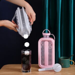 Vacane Ice Kettle Ice Ball Maker 2-In-1 Cold Water Bottle Household Ice Cube Ice Making Magic Tool Ice Mold
