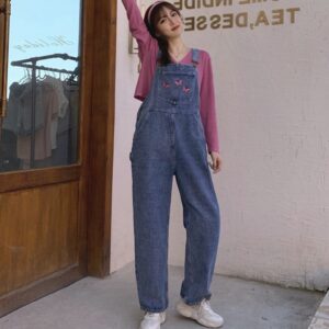 Women's Korean Version Of Denim Suspender Pants