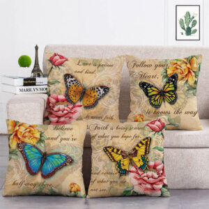 Cross-border Retro Butterfly Figure Pillowcase Amazon Ebay Hot Style Car Pillow