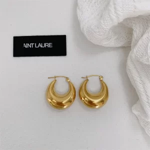 Various Styles Stainless Steel Ear Buckle for Women Gold Color Small Large Circle Hoop Earrings Punk Hip Hop Jewelry Accessories