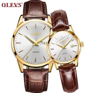 Lover's Watch For Couple Watches Luxury Brand Quartz Classic Valentine's Gift Set Auto Date Day Waterproof  Wrist Watch