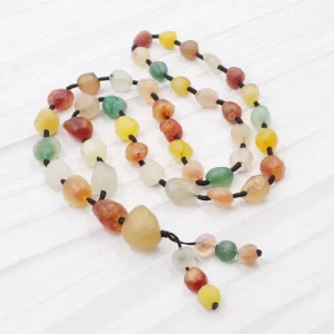 New Boho Long Chain Tassel Necklace Natural Alashan Gobi Agates Stone Bead Candy Color Strand Necklaces Jewelry Accessories B350