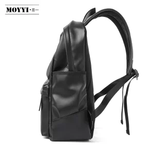 New pu leather double shoulder backpack men's middle school students Teens wholesale school bags for travel