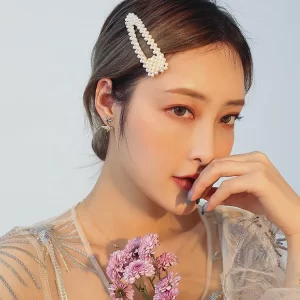 Pearls Hair Clips for Women Bows Clips Ties for Birthday Valentines Day Gifts Bling Hairpins Barrette Styling Tools Accessories