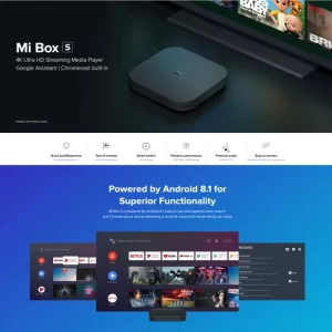Xiaomi Mi Box S 4K HDR Android TV with Google Assistant Remote Streaming Media Player 2GB+8GB, Android 8.1 box