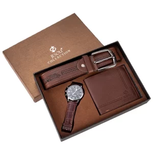 OEM ODM Fashion Christmas Gift Watch Wallet Gift Belt Combination Luxury Men's Watch Set