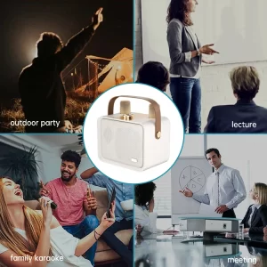 QM1 New Design Bluetooth Speaker Speaker 3.7V 2000mAh Party Karaoke Outdoor Use Wireless Speakers-Bluetooth With Two Microphones